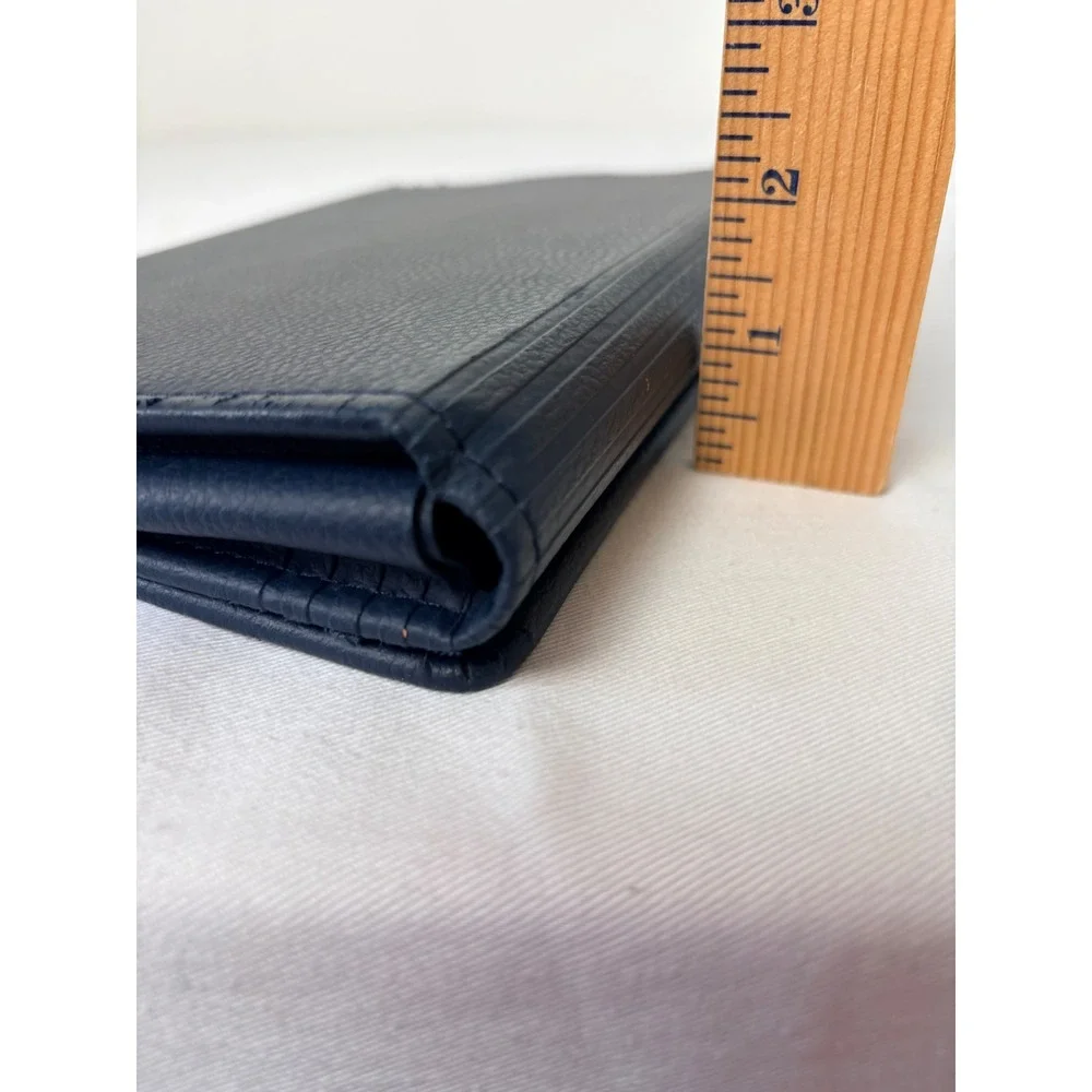 Land Rover‎ Navy Blue Textured Leather Document Holder Long Wallet Embossed Logo